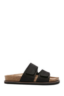 Men's Black Nubuck Leather Slippers | Derimod Men's Black Nubuck Leather Slippers | Derimod