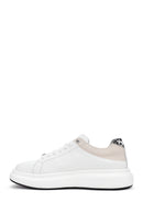 Men's White Lace-up Leather Sneaker | Derimod Men's White Lace-up Leather Sneaker | Derimod