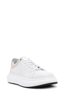 Men's White Lace-up Leather Sneaker | Derimod Men's White Lace-up Leather Sneaker | Derimod