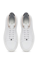 Men's White Lace-up Leather Sneaker | Derimod Men's White Lace-up Leather Sneaker | Derimod