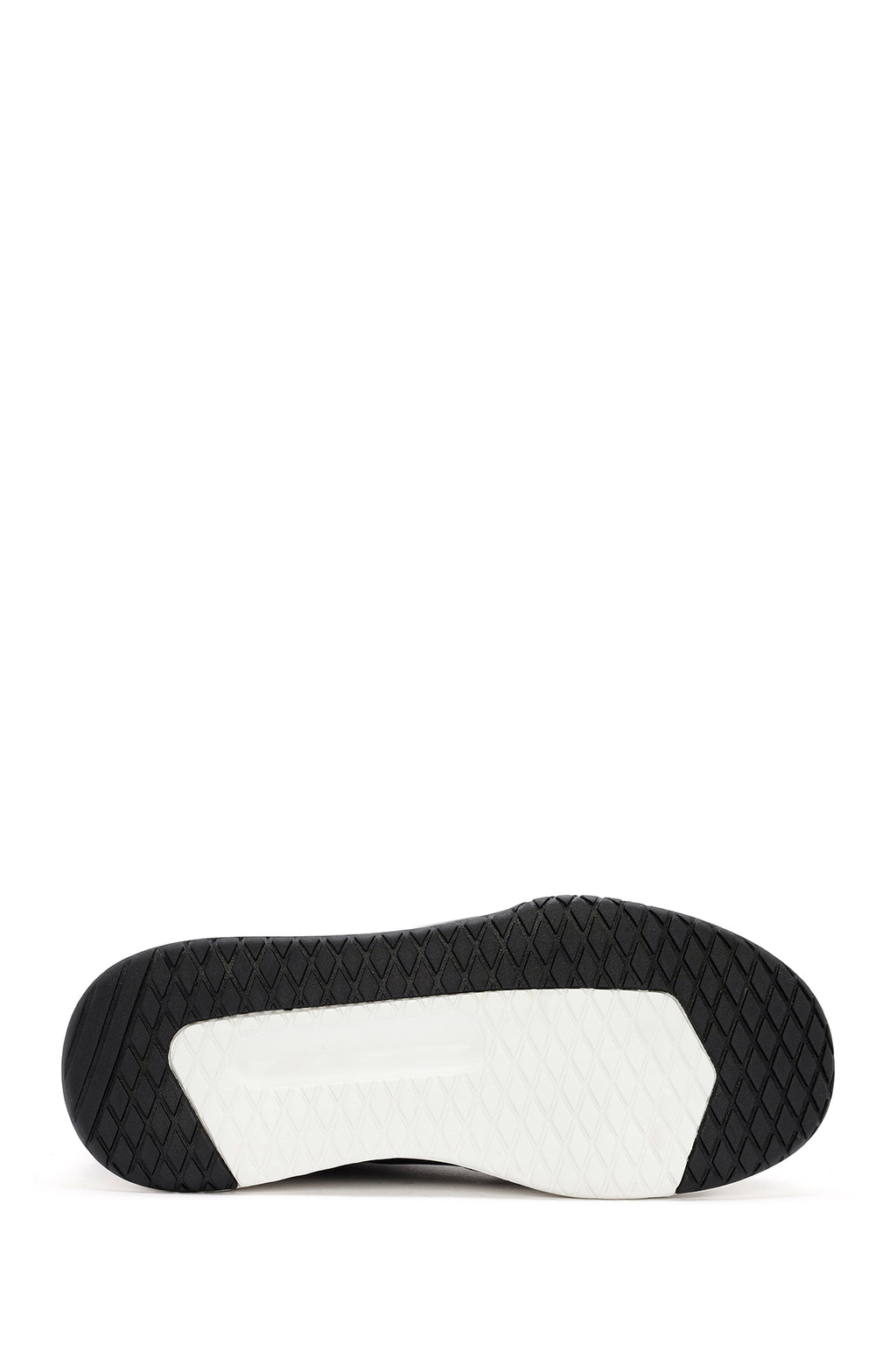 Erkek Siyah Kalın Tabanlı Bağcıklı Deri Sneaker