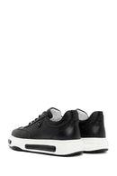 Men's Black Thick Sole Lace Up Leather Sneaker | Derimod Men's Black Thick Sole Lace Up Leather Sneaker | Derimod