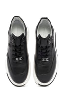 Men's Black Thick Sole Lace Up Leather Sneaker | Derimod Men's Black Thick Sole Lace Up Leather Sneaker | Derimod