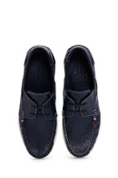 Men's Navy Blue Leather Casual Shoes | Derimod Men's Navy Blue Leather Casual Shoes | Derimod