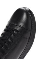 Erkek Siyah Bağcıklı Deri Sneaker | Derimod Erkek Siyah Bağcıklı Deri Sneaker | Derimod