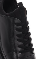 Erkek Siyah Bağcıklı Deri Sneaker | Derimod Erkek Siyah Bağcıklı Deri Sneaker | Derimod