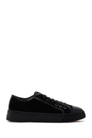 Erkek Siyah Bağcıklı Süet Deri Sneaker | Derimod Erkek Siyah Bağcıklı Süet Deri Sneaker | Derimod