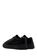 Erkek Siyah Bağcıklı Süet Deri Sneaker | Derimod Erkek Siyah Bağcıklı Süet Deri Sneaker | Derimod