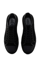 Erkek Siyah Bağcıklı Süet Deri Sneaker | Derimod Erkek Siyah Bağcıklı Süet Deri Sneaker | Derimod