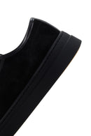 Erkek Siyah Bağcıklı Süet Deri Sneaker | Derimod Erkek Siyah Bağcıklı Süet Deri Sneaker | Derimod