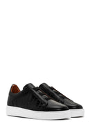 Men's Black Crocodile Leather Sneaker | Derimod Men's Black Crocodile Leather Sneaker | Derimod