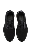 Men's Black Thick Sole Nubuck Detailed Lace Up Fabric Sneaker | Derimod Men's Black Thick Sole Nubuck Detailed Lace Up Fabric Sneaker | Derimod