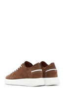 Men's Mink Lace-up Suede Leather Sneaker | Derimod Men's Mink Lace-up Suede Leather Sneaker | Derimod