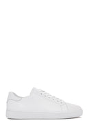 Men's White Lace-Up Leather Sneaker | Derimod Men's White Lace-Up Leather Sneaker | Derimod