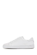Erkek Beyaz Bağcıklı Deri Sneaker | Derimod Erkek Beyaz Bağcıklı Deri Sneaker | Derimod
