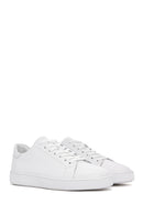 Erkek Beyaz Bağcıklı Deri Sneaker | Derimod Erkek Beyaz Bağcıklı Deri Sneaker | Derimod