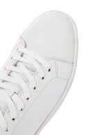 Erkek Beyaz Bağcıklı Deri Sneaker | Derimod Erkek Beyaz Bağcıklı Deri Sneaker | Derimod