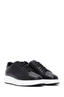 Erkek Siyah Bağcıklı Deri Sneaker | Derimod Erkek Siyah Bağcıklı Deri Sneaker | Derimod