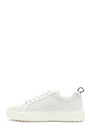 Men's White Lace-up Leather Sneaker | Derimod Men's White Lace-up Leather Sneaker | Derimod