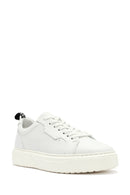 Men's White Lace-up Leather Sneaker | Derimod Men's White Lace-up Leather Sneaker | Derimod