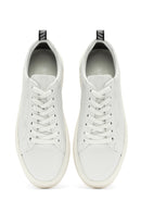 Men's White Lace-up Leather Sneaker | Derimod Men's White Lace-up Leather Sneaker | Derimod