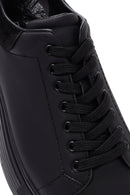 Erkek Siyah Bağcıklı Kalın Tabanlı Deri Sneaker | Derimod Erkek Siyah Bağcıklı Kalın Tabanlı Deri Sneaker | Derimod