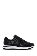 Men's Black Thick Soled Leather Sneaker | Derimod Men's Black Thick Soled Leather Sneaker | Derimod