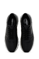 Men's Black Thick Soled Leather Sneaker | Derimod Men's Black Thick Soled Leather Sneaker | Derimod