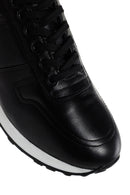 Men's Black Thick Soled Leather Sneaker | Derimod Men's Black Thick Soled Leather Sneaker | Derimod