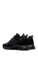 Men's Black Lace-up Thick-Sole Leather Sneaker | Derimod Men's Black Lace-up Thick-Sole Leather Sneaker | Derimod