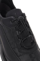 Men's Black Lace-up Thick-Sole Leather Sneaker | Derimod Men's Black Lace-up Thick-Sole Leather Sneaker | Derimod
