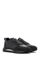 Men's Gray Lace-up Thick-Sole Leather Casual Sneaker | Derimod Men's Gray Lace-up Thick-Sole Leather Casual Sneaker | Derimod