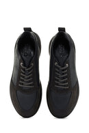 Men's Gray Lace-up Thick-Sole Leather Casual Sneaker | Derimod Men's Gray Lace-up Thick-Sole Leather Casual Sneaker | Derimod