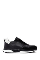 Men's Black Lace-up Leather Casual Sneaker | Derimod Men's Black Lace-up Leather Casual Sneaker | Derimod