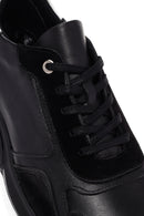 Men's Black Lace-up Leather Casual Sneaker | Derimod Men's Black Lace-up Leather Casual Sneaker | Derimod