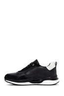 Men's Black Lace-up Leather Casual Sneaker | Derimod Men's Black Lace-up Leather Casual Sneaker | Derimod