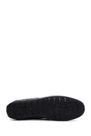 Men's Black Crocodile Patterned Leather Casual Loafer | Derimod Men's Black Crocodile Patterned Leather Casual Loafer | Derimod