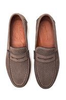 Men's Mink Nubuck Leather Casual Loafer | Derimod Men's Mink Nubuck Leather Casual Loafer | Derimod