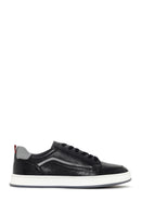 Erkek Siyah Bağcıklı Deri Sneaker | Derimod Erkek Siyah Bağcıklı Deri Sneaker | Derimod