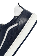 Erkek Lacivert Bağcıklı Deri Sneaker | Derimod Erkek Lacivert Bağcıklı Deri Sneaker | Derimod