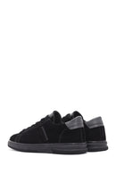 Erkek Siyah Bağcıklı Süet Deri Sneaker | Derimod Erkek Siyah Bağcıklı Süet Deri Sneaker | Derimod
