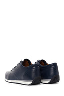 Men's Navy Blue Lace-up Leather Casual Sneaker | Derimod Men's Navy Blue Lace-up Leather Casual Sneaker | Derimod