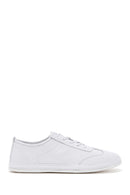 Men's White Lace-Up Leather Sneaker | Derimod Men's White Lace-Up Leather Sneaker | Derimod