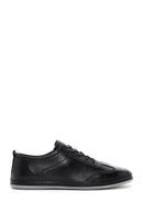 Erkek Siyah Bağcıklı Deri Sneaker | Derimod Erkek Siyah Bağcıklı Deri Sneaker | Derimod