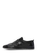 Erkek Siyah Bağcıklı Deri Sneaker | Derimod Erkek Siyah Bağcıklı Deri Sneaker | Derimod