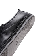 Erkek Siyah Bağcıklı Deri Sneaker | Derimod Erkek Siyah Bağcıklı Deri Sneaker | Derimod