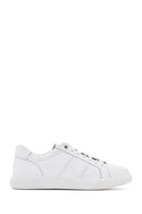 Erkek Beyaz Bağcıklı Deri Sneaker | Derimod Erkek Beyaz Bağcıklı Deri Sneaker | Derimod