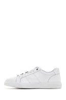 Erkek Beyaz Bağcıklı Deri Sneaker | Derimod Erkek Beyaz Bağcıklı Deri Sneaker | Derimod