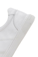 Erkek Beyaz Bağcıklı Deri Sneaker | Derimod Erkek Beyaz Bağcıklı Deri Sneaker | Derimod