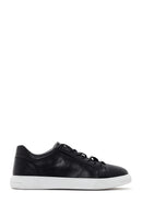 Erkek Siyah Bağcıklı Deri Sneaker | Derimod Erkek Siyah Bağcıklı Deri Sneaker | Derimod